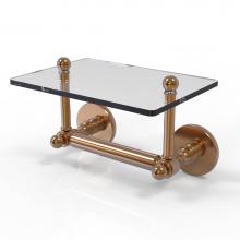 Allied Brass P1000-GLT-24-BBR - Prestige Skyline Collection Two Post Toilet Tissue Holder with Glass Shelf
