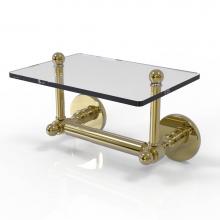 Allied Brass P1000-GLT-24-UNL - Prestige Skyline Collection Two Post Toilet Tissue Holder with Glass Shelf