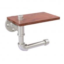 Allied Brass P-140-ETPWS-SN - Pipeline Collection Toilet Paper Holder with Wood Shelf