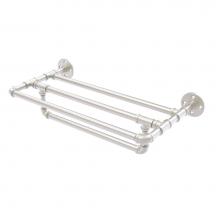 Allied Brass P-240-24-TSTB-SN - Pipeline Collection 24 Inch Wall Mounted Towel Shelf with Towel Bar