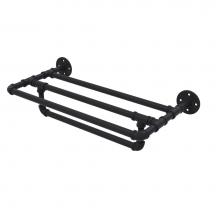 Allied Brass P-240-30-TSTB-BKM - Pipeline Collection 30 Inch Wall Mounted Towel Shelf with Towel Bar