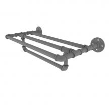 Allied Brass P-240-30-TSTB-GYM - Pipeline Collection 30 Inch Wall Mounted Towel Shelf with Towel Bar