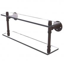 Allied Brass P-420-22-DGS-ORB - Pipeline Collection 22 Inch Double Glass Shelf