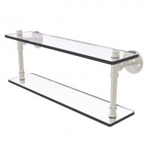 Allied Brass P-420-22-DGS-SN - Pipeline Collection 22 Inch Double Glass Shelf
