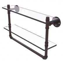 Allied Brass P-430-22-DGSTB-ABZ - Pipeline Collection 22 Inch Doulbe Glass Shelf with Towel Bar