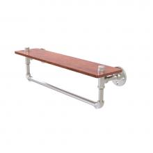 Allied Brass P-460-22-WSTB-SN - Pipeline Collection 22 Inch Ironwood Shelf with Towel Bar
