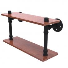 Allied Brass P-470-16-DWS-BKM - Pipeline Collection 16 Inch Ironwood Double Shelf
