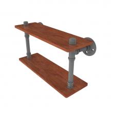 Allied Brass P-470-16-DWS-GYM - Pipeline Collection 16 Inch Ironwood Double Shelf