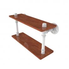 Allied Brass P-470-16-DWS-WHM - Pipeline Collection 16 Inch Ironwood Double Shelf
