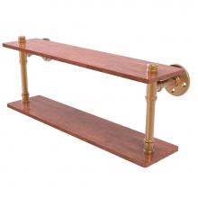 Allied Brass P-470-22-DWS-BBR - Pipeline Collection 22 Inch Ironwood Double Shelf