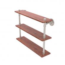 Allied Brass P-490-22-TWS-SN - Pipeline Collection 22 Inch Ironwood Triple Shelf