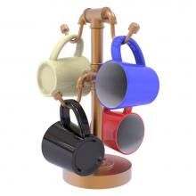 Allied Brass P-80-MGH-4-BBR - Pipeline Collection Countertop 4 Coffee Mug Holder - Brushed Bronze