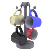 Allied Brass P-80-MGH-4-GYM - Pipeline Collection Countertop 4 Coffee Mug Holder - Matte Gray