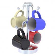 Allied Brass P-80-MGH-4-PC - Pipeline Collection Countertop 4 Coffee Mug Holder - Polished Chrome