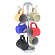 Allied Brass P-80-MGH-6-PC - Pipeline Collection Countertop 6 Coffee Mug Holder - Polished Chrome