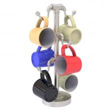 Allied Brass P-80-MGH-6-SN - Pipeline Collection Countertop 6 Coffee Mug Holder - Satin Nickel