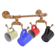 Allied Brass P-85-MGW-4-BBR - Pipeline Collection Wall Mounted 4 Coffee Mug Rack - Brushed Bronze