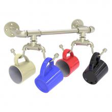 Allied Brass P-85-MGW-4-SN - Pipeline Collection Wall Mounted 4 Coffee Mug Rack - Satin Nickel