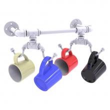Allied Brass P-85-MGW-4-WHM - Pipeline Collection Wall Mounted 4 Coffee Mug Rack - Matte White