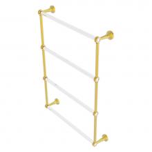 Allied Brass PB-28D-24-PB - Pacific Beach Collection 4 Tier 24 Inch Ladder Towel Bar with Dotted Accents - Polished Brass