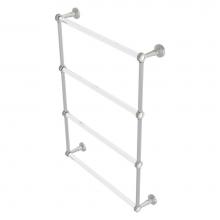 Allied Brass PB-28D-24-SN - Pacific Beach Collection 4 Tier 24 Inch Ladder Towel Bar with Dotted Accents - Satin Nickel