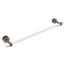 Allied Brass PB-41D-SM-24-ABR - Pacific Beach Collection 24 Inch Shower Door Towel Bar with Dotted Accents - Antique Brass
