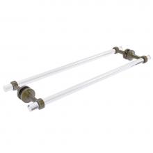 Allied Brass PB-41G-BB-24-ABR - Pacific Beach Collection 24 Inch Back to Back Shower Door Towel Bar with Groovy Accents