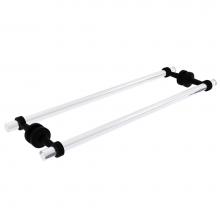 Allied Brass PB-41G-BB-24-BKM - Pacific Beach Collection 24 Inch Back to Back Shower Door Towel Bar with Groovy Accents