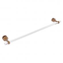 Allied Brass PB-41G-SM-30-BBR - Pacific Beach Collection 30 Inch Shower Door Towel Bar with Grooved Accents - Brushed Bronze