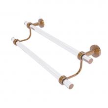 Allied Brass PB-72G-36-BBR - Pacific Beach Collection 36 Inch Double Towel Bar with Groovy Accents
