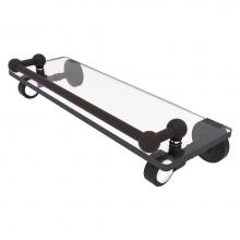 Allied Brass PG-1-16-GAL-ORB - Pacific Grove Collection 16 Inch Glass Shelf with Gallery Rail - Oil Rubbed Bronze