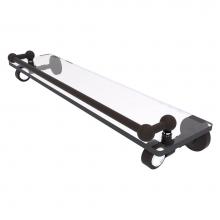 Allied Brass PG-1-22-GAL-ORB - Pacific Grove Collection 22 Inch Glass Shelf with Gallery Rail - Oil Rubbed Bronze