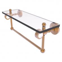 Allied Brass PG-1TB-16-BBR - Pacific Grove Collection 16 Inch Glass Shelf with Towel Bar - Brushed Bronze