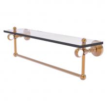 Allied Brass PG-1TBT-22-BBR - Pacific Grove Collection 22 Inch Glass Shelf with Towel Bar and Twisted Accents - Brushed Bronze