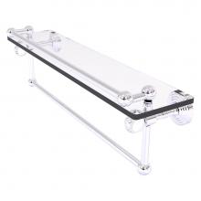 Allied Brass PG-1TBT-22-GAL-PC - Pacific Grove Collection 22 Inch Gallery Glass Shelf with Towel Bar and Twisted Accents - Polished