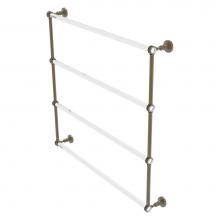 Allied Brass PG-28D-36-ABR - Pacific Grove Collection 4 Tier 36 Inch Ladder Towel Bar with Dotted Accents - Antique Brass