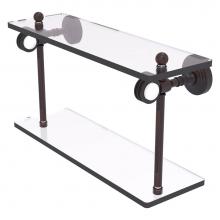 Allied Brass PG-2D-16-VB - Pacific Grove Collection 16 Inch Two Tiered Glass Shelf with Dotted Accents - Venetian Bronze