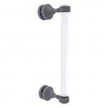 Allied Brass PG-407G-12SM-GYM - Pacific Grove Collection 12 Inch Single Side Shower Door Pull with Grooved Accents - Matte Gray