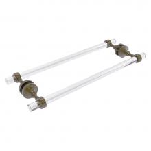 Allied Brass PG-41G-BB-18-ABR - Pacific Grove Collection 18 Inch Back to Back Shower Door Towel Bar with Grooved Accents - Antique