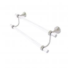 Allied Brass PG-72G-18-SN - Pacific Grove Collection 18 Inch Double Towel Bar with Groovy Accents