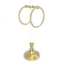 Allied Brass PG-TRS-10-SBR - Pacific Grove Collection 2 Ring Vanity Top Guest Towel Ring - Satin Brass