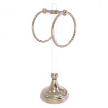 Allied Brass PG-TRSG-10-PEW - Pacific Grove Collection 2 Ring Vanity Top Guest Towel Ring with Grooved Accents - Antique Pewter