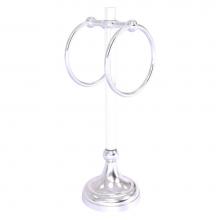 Allied Brass PG-TRST-10-SCH - Pacific Grove Collection 2 Ring Vanity Top Guest Towel Ring with Twisted Accents - Satin Chrome
