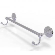 Allied Brass PMC-41-36-HK-PC - Prestige Monte Carlo Collection 36 Inch Towel Bar with Integrated Hooks