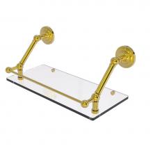Allied Brass PQN-1-18-GAL-PB - Prestige Que New 18 Inch Floating Glass Shelf with Gallery Rail