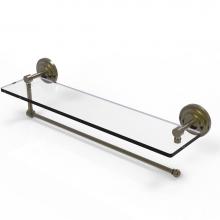 Allied Brass PQN-1PT/22-ABR - Prestige Que New Collection Paper Towel Holder with 22 Inch Glass Shelf