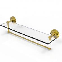 Allied Brass PQN-1PT/22-PB - Prestige Que New Collection Paper Towel Holder with 22 Inch Glass Shelf