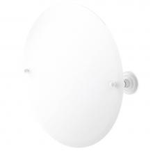 Allied Brass PQN-90-WHM - Frameless Round Tilt Mirror with Beveled Edge