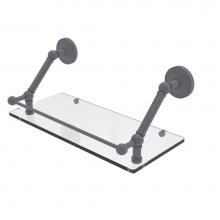 Allied Brass PR-1-18-GAL-GYM - Prestige Regal 18 Inch Floating Glass Shelf with Gallery Rail