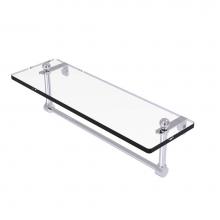 Allied Brass PR-1/16TB-PC - 16 Inch Glass Vanity Shelf with Integrated Towel Bar